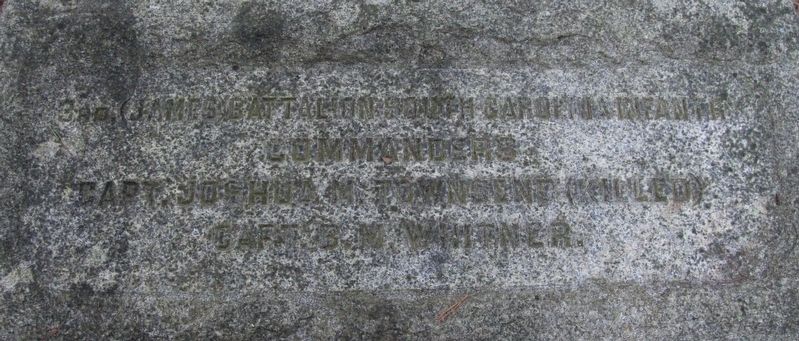 3rd Battalion South Carolina Infantry Marker. Click for full size. 3rd Battalion South Carolina Infantry Marker image. Click for full size.