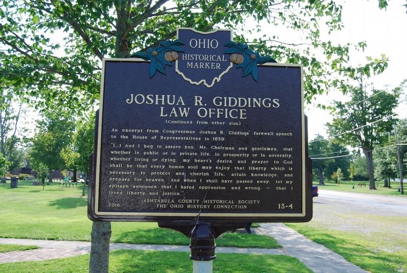 Joshua R. Giddings Law Office Marker Reverse image. Click for full size.