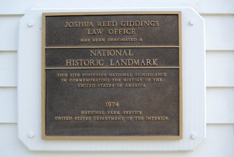 Joshua R. Giddings Law Office National Historic Landmark Marker image. Click for full size.