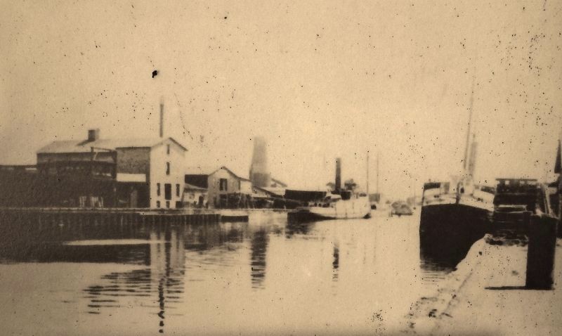 Marker detail: Commercial fisheries, freight sheds and ice-houses, circa 1880s image. Click for full size.