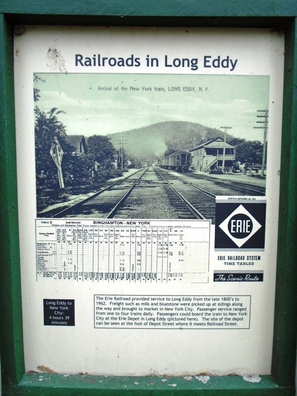 Railroads in Long Eddy Marker image. Click for full size.