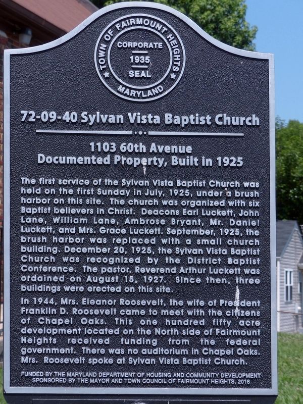 Sylvan Vista Baptist Church Marker image. Click for full size.