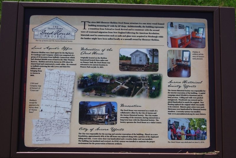 Ebenezer Sheldon House Marker image. Click for full size.