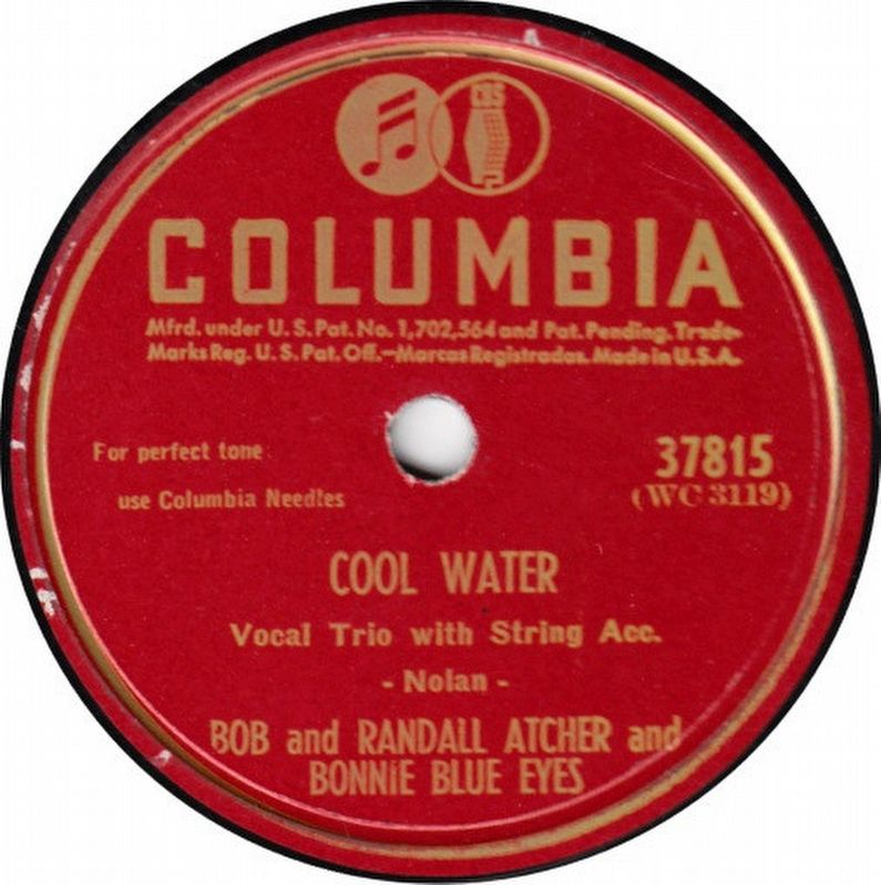 Cool Water - Bob & Randall Atcher and Bonnie Blue Eyes image. Click for full size.