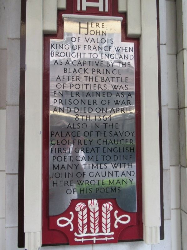 Palace of the Savoy Marker. Click for full size. Palace of the Savoy Marker image. Click for full size.