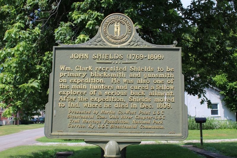 Lewis and Clark in Kentucky - John Shields (1769-1809) Marker (Side 2) image. Click for full size.