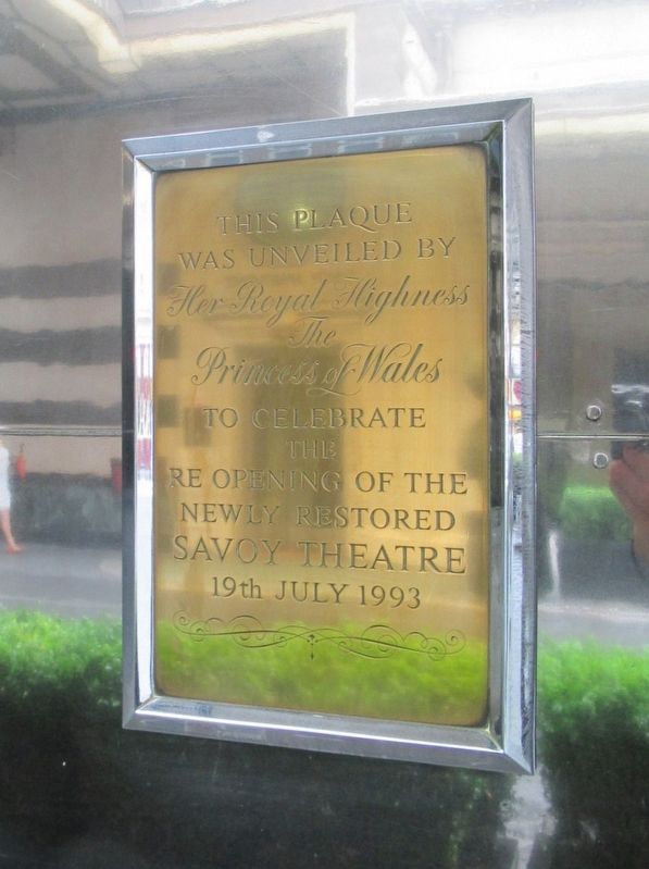 Savoy Theatre Marker. Click for full size. Savoy Theatre Marker image. Click for full size.