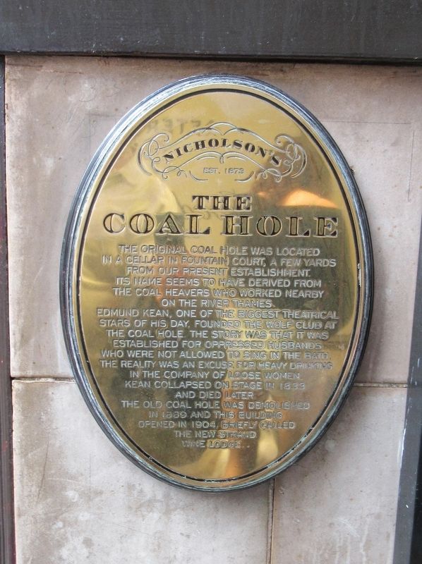 The Coal Hole Marker. Click for full size. The Coal Hole Marker image. Click for full size.