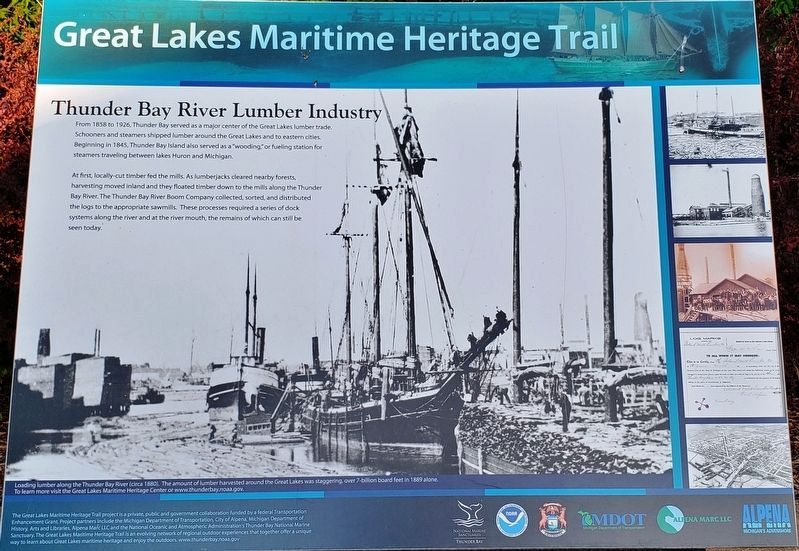 Thunder Bay River Lumber Industry Marker. Click for full size. Thunder Bay River Lumber Industry Marker image. Click for full size.