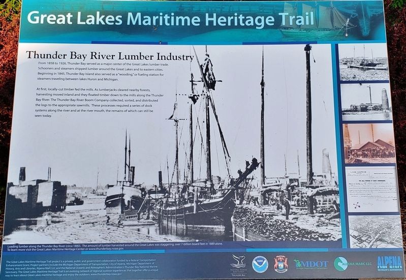 Thunder Bay River Lumber Industry Marker image. Click for full size.