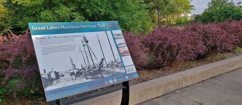 Thunder Bay River Lumber Industry Marker (<i>wide view</i>). Click for full size. Thunder Bay River Lumber Industry Marker (<i>wide view</i>) image. Click for full size.