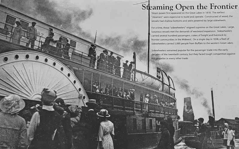 Marker detail: the sidewheeler <i>City of Alpena</i> docked along the Thunder Bay River in 1910. Click for full size. Marker detail: the sidewheeler <i>City of Alpena</i> docked along the Thunder Bay River in 1910 image. Click for full size.