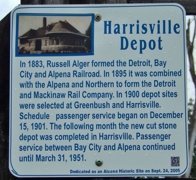 Harrisville Depot Marker image. Click for full size.