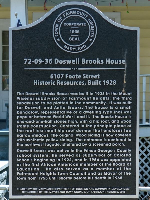 Doswell Brooks House Marker. Click for full size. Doswell Brooks House Marker image. Click for full size.