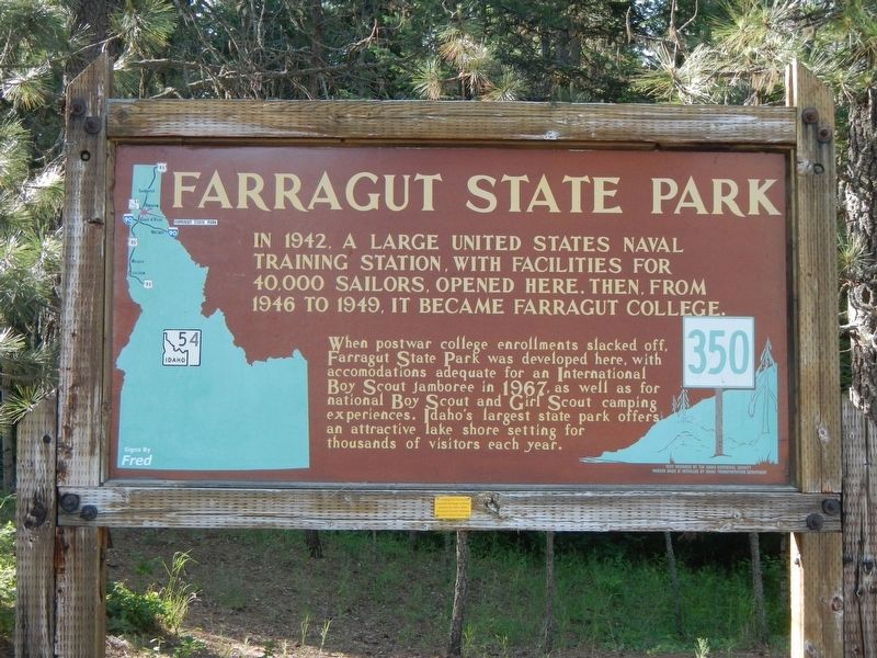 Farragut State Park Marker. Click for full size. Farragut State Park Marker image. Click for full size.