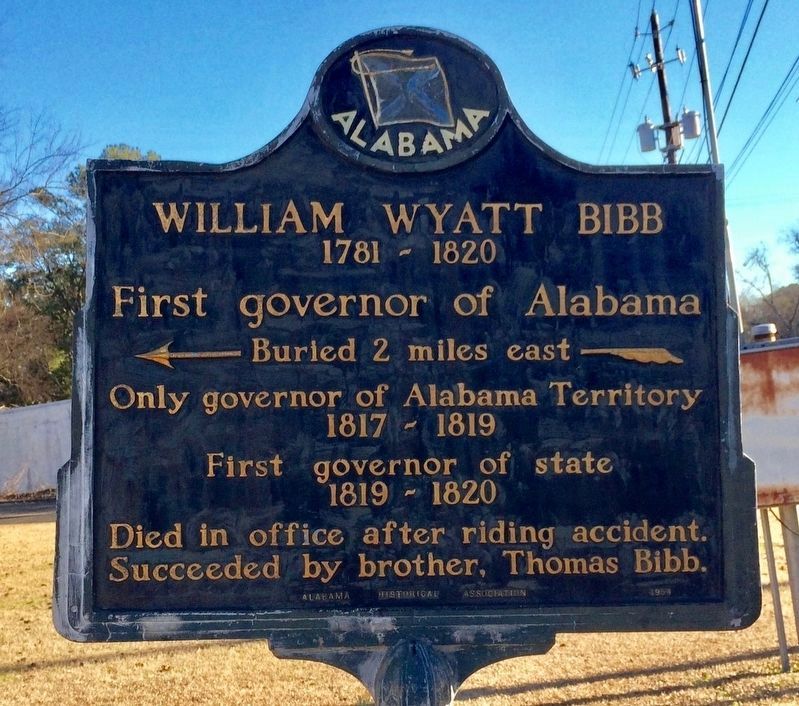 William Wyatt Bibb Marker before restoration. image. Click for full size.