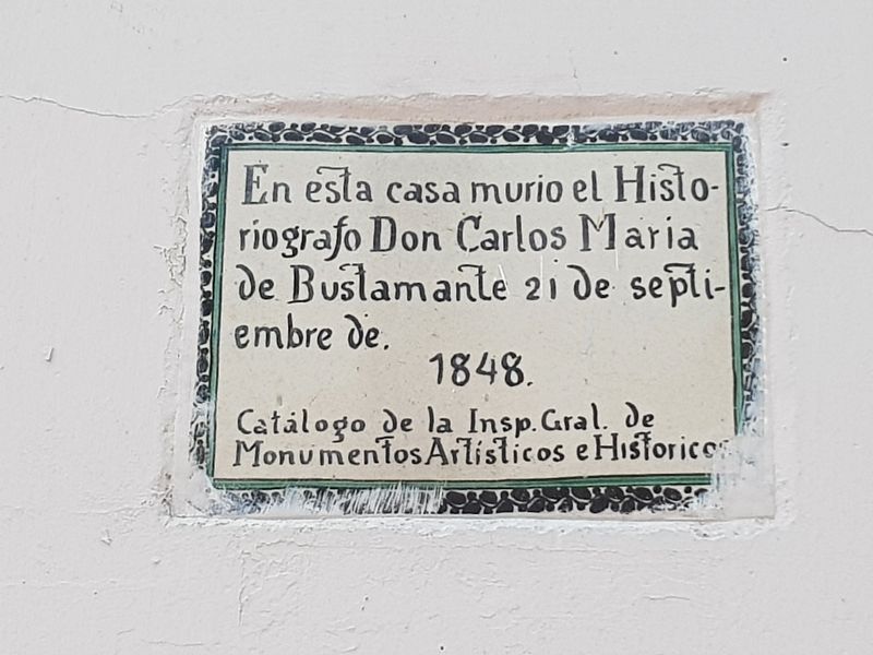 Carlos María de Bustamonte Marker. Click for full size. Carlos María de Bustamonte Marker image. Click for full size.