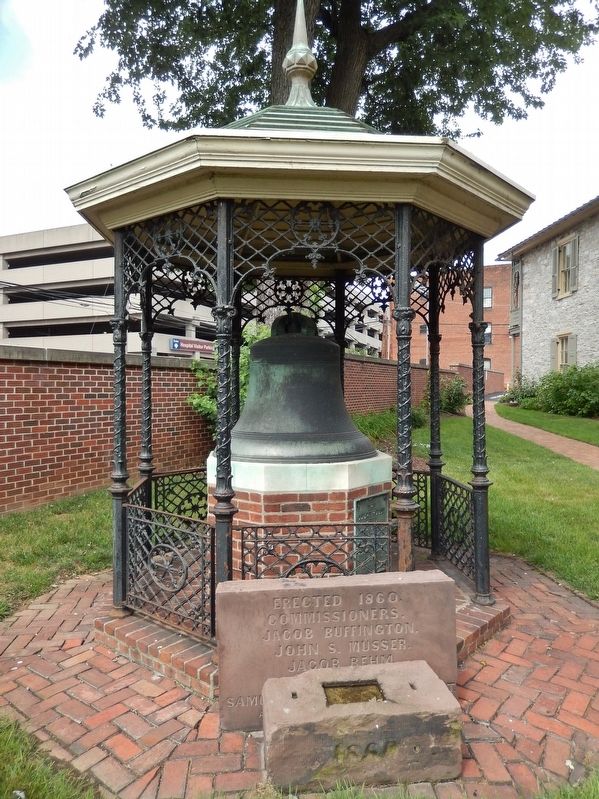 The Court House Bell Marker (<i>side view; cornerstone from 1860 Dauphin County Court House</i>) image. Click for full size.