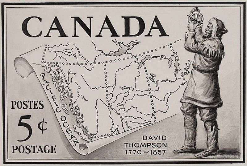David Thompson on Canada Postage. Click for full size. David Thompson on Canada Postage image. Click for full size.