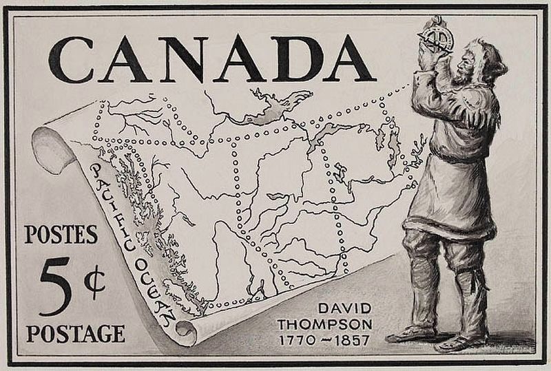 David Thompson on Canada Postage image. Click for full size.