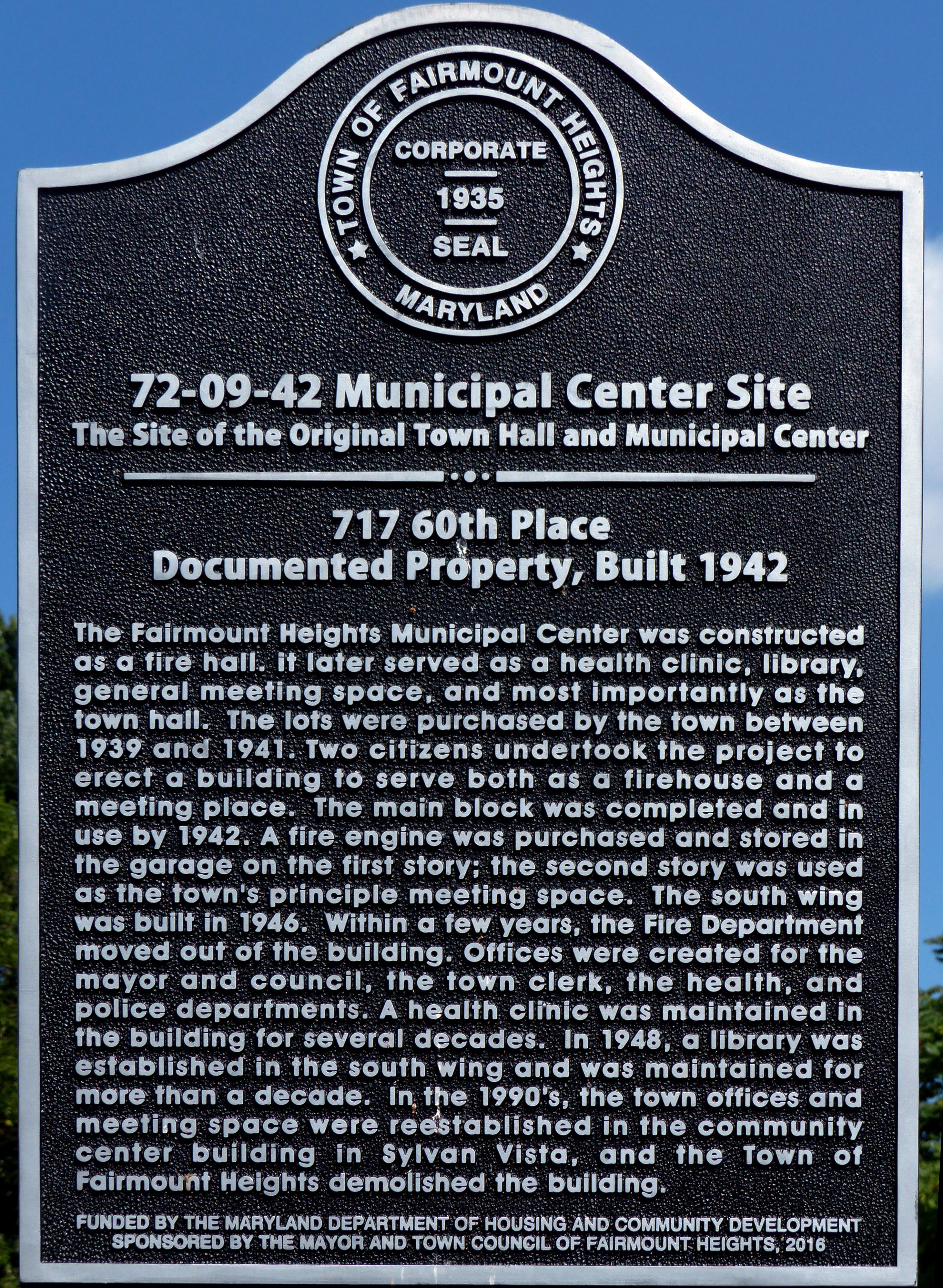 Municipal Center Site Marker