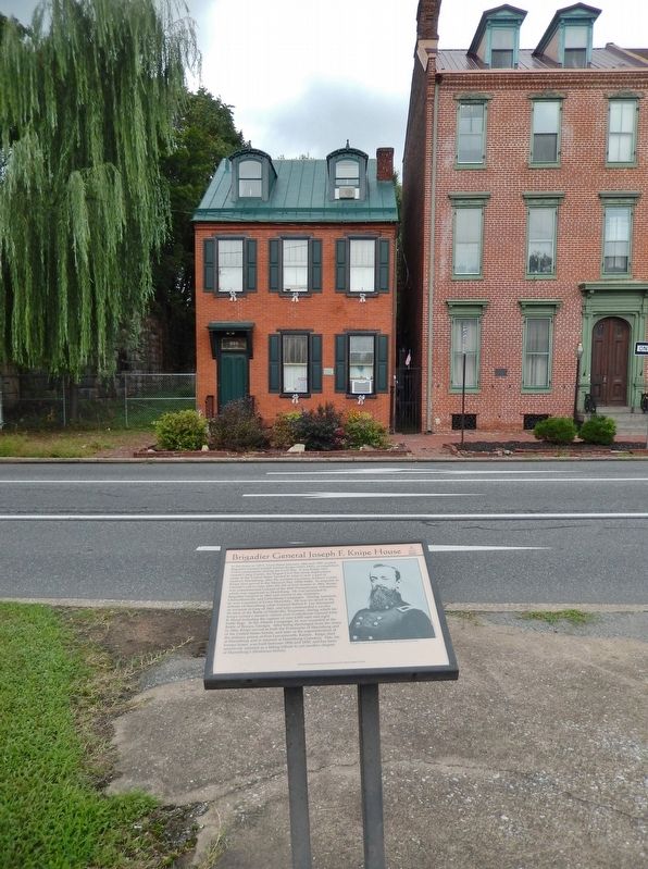 Brigadier General Joseph F. Knipe House Marker (<i>tall view; house in background across street</i>). Click for full size. Brigadier General Joseph F. Knipe House Marker (<i>tall view; house in background across street</i>) image. Click for full size.