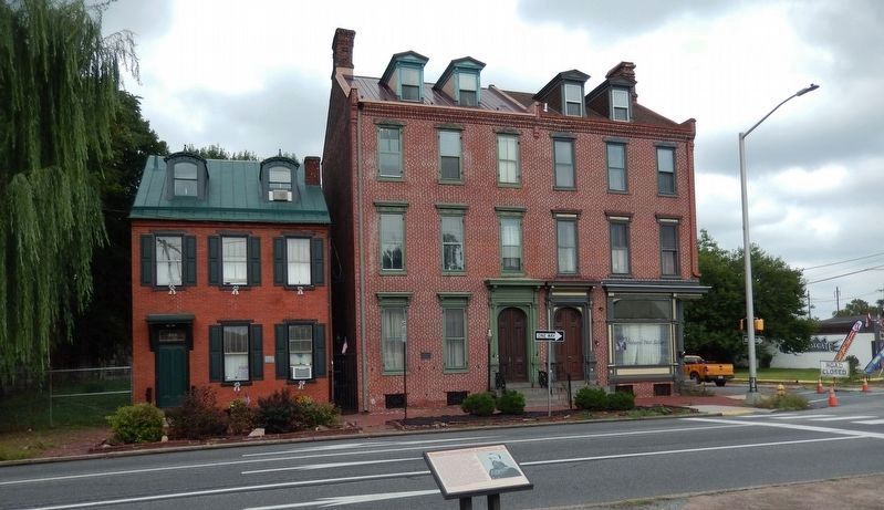 Brigadier General Joseph F. Knipe House Marker (<i>wide view; Knipe house is on the left</i>). Click for full size. Brigadier General Joseph F. Knipe House Marker (<i>wide view; Knipe house is on the left</i>) image. Click for full size.