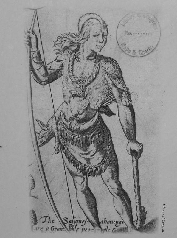 Marker detail: Native Susquehannock illustration. Click for full size. Marker detail: Native Susquehannock illustration image. Click for full size.