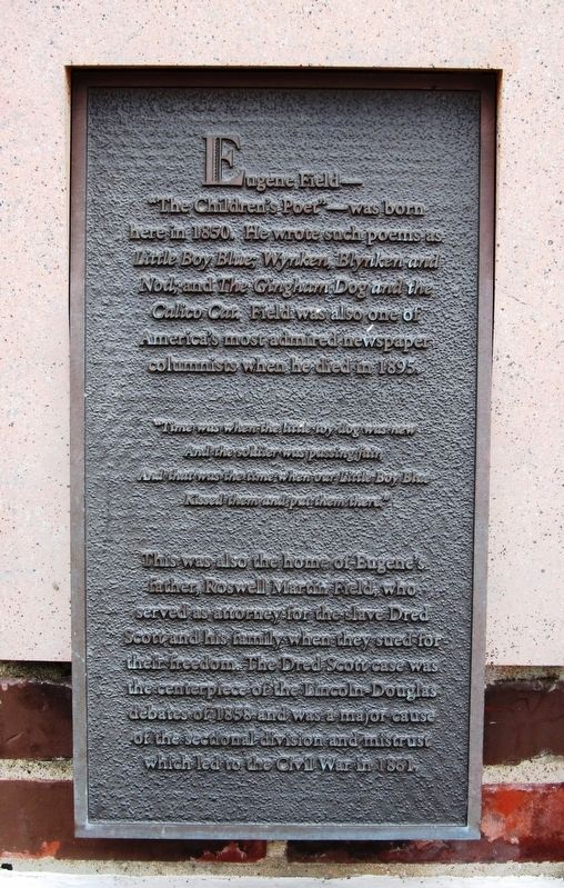 Eugene Field Marker. Click for full size. Eugene Field Marker image. Click for full size.