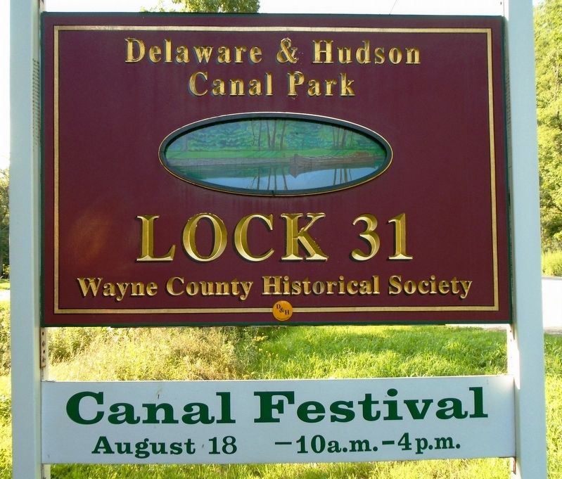 Delaware & Hudson Canal Park at Lock 31 Sign. Click for full size. Delaware & Hudson Canal Park at Lock 31 Sign image. Click for full size.
