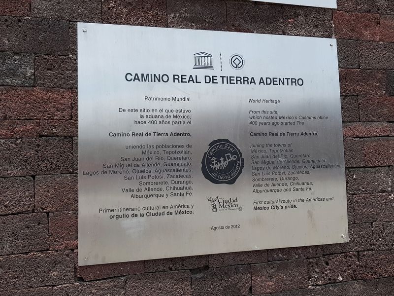 The Beginning of the Camino Real de Tierra Adentro Marker. Click for full size. The Beginning of the Camino Real de Tierra Adentro Marker image. Click for full size.