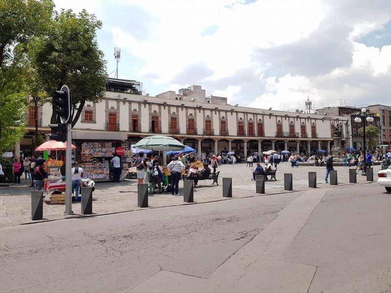 Plaza and Portal of Santo Domingo and Marker. Click for full size. Plaza and Portal of Santo Domingo and Marker image. Click for full size.