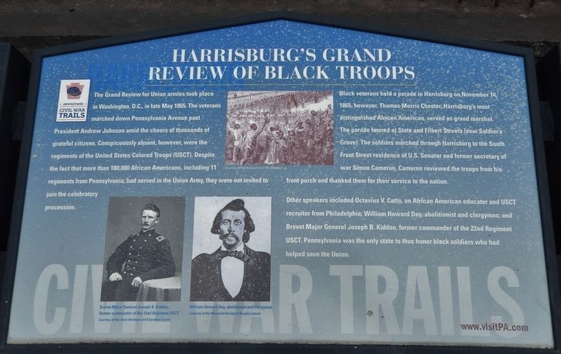 Harrisburg's Grand Review of Black Troops Marker image. Click for full size.