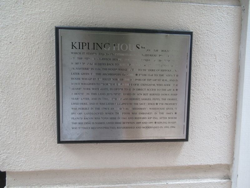 Kipling House Marker. Click for full size. Kipling House Marker image. Click for full size.