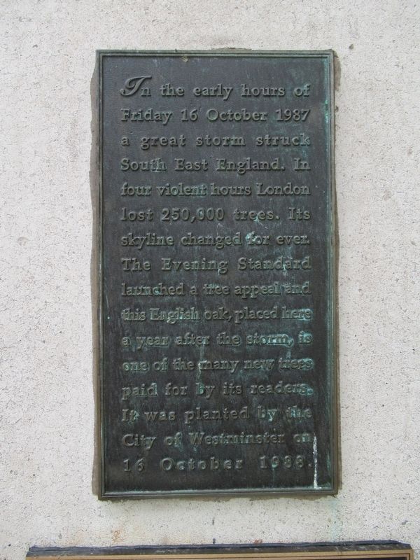 1987 Great Storm Marker. Click for full size. 1987 Great Storm Marker image. Click for full size.