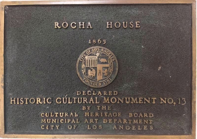 L.A. City Historic Monument No. 13 image. Click for full size.