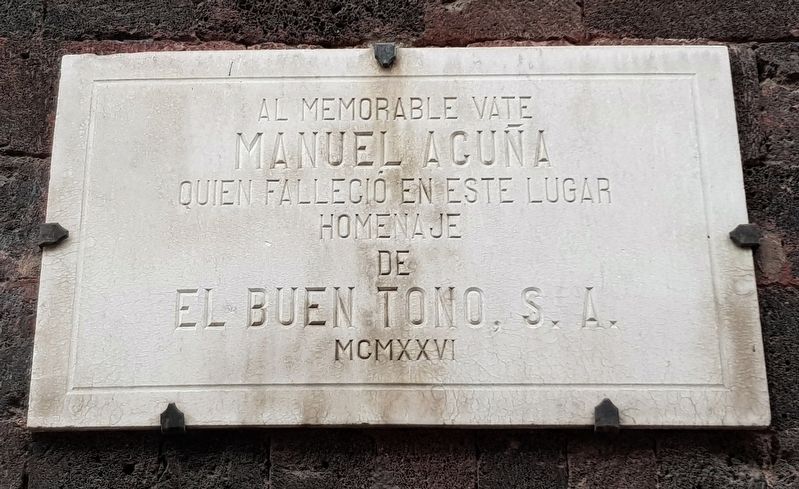 Manuel Acuña Marker. Click for full size. Manuel Acuña Marker image. Click for full size.