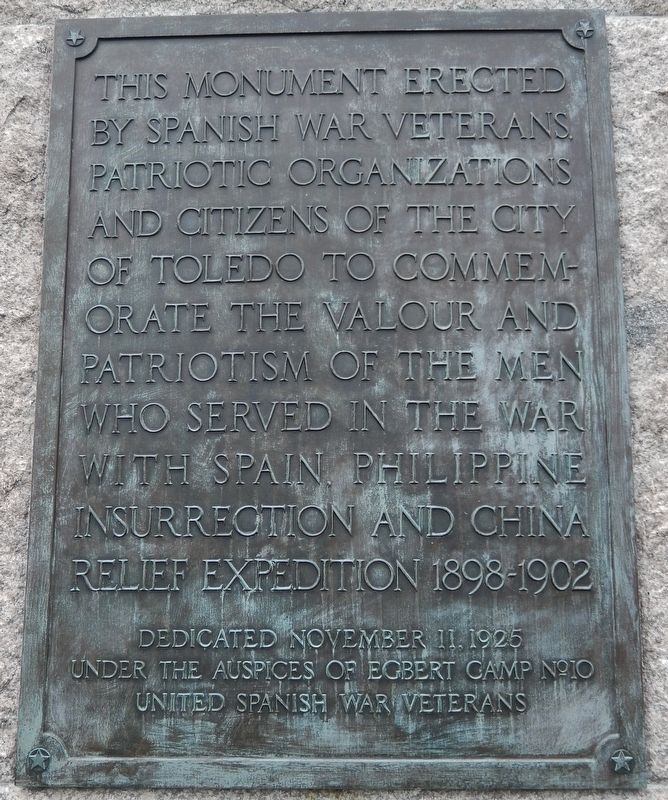 Spanish American War Memorial Marker. Click for full size. Spanish American War Memorial Marker image. Click for full size.