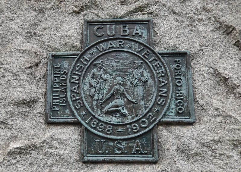 Spanish American War Memorial Plaque (<i>mounted on back side of the memorial pedestal</i>) image. Click for full size.