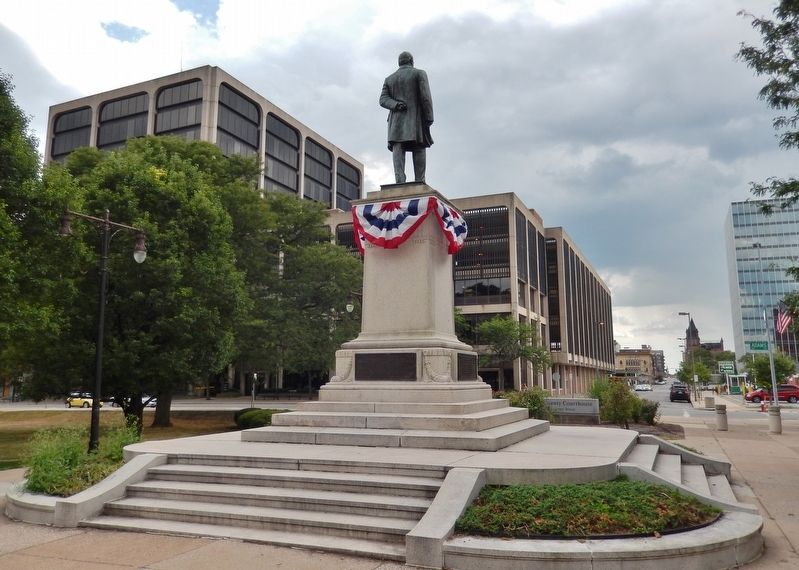 William McKinley Monument (<i>wide view; back side; facing south along Ontario Street</i>) image. Click for full size.