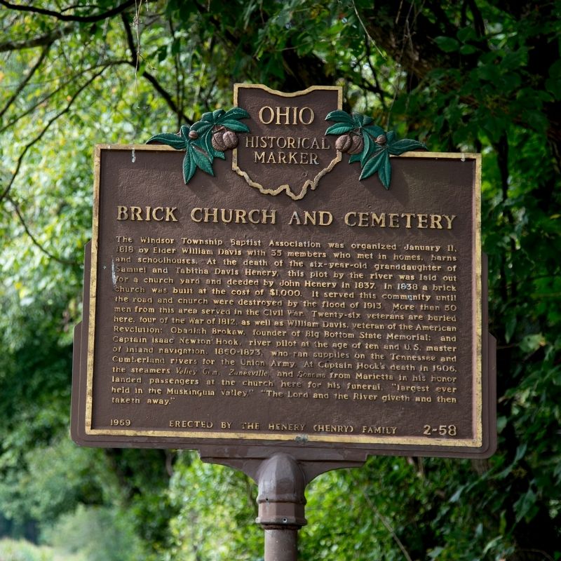 Brick Church and Cemetery Marker image. Click for full size.