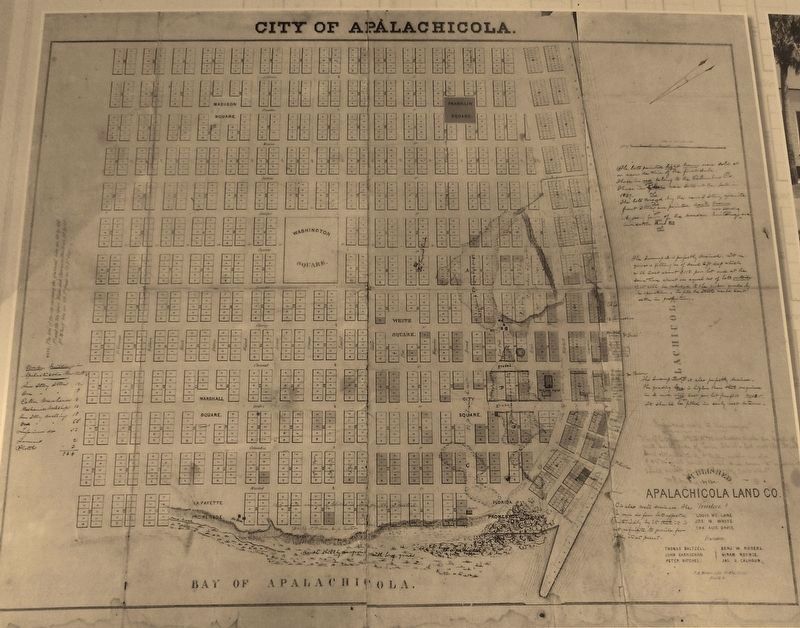 Marker detail: early Apalachicola map image. Click for full size.