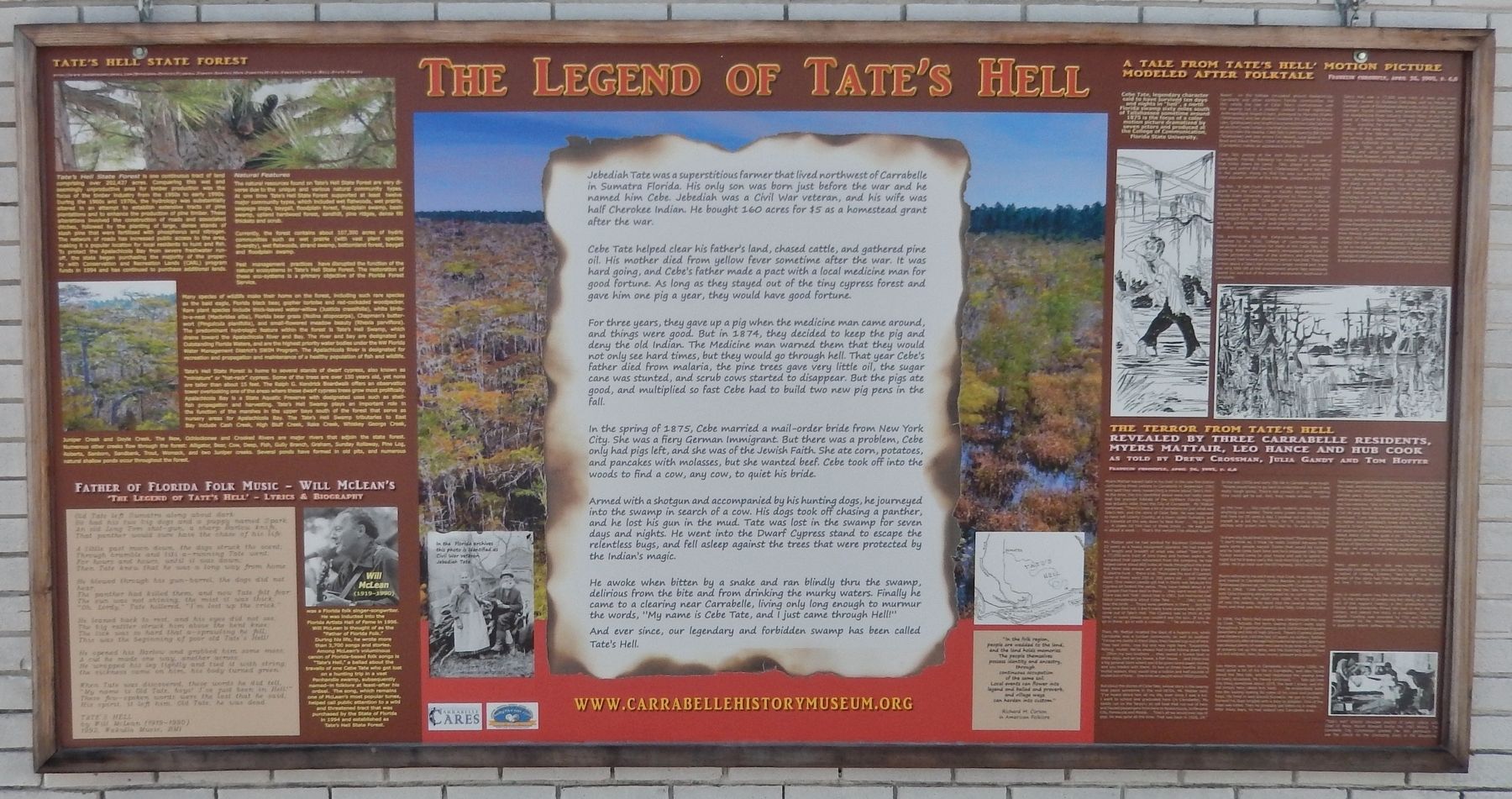 The Legend of Tate's Hell Marker (<i>wide view</i>) image. Click for full size.