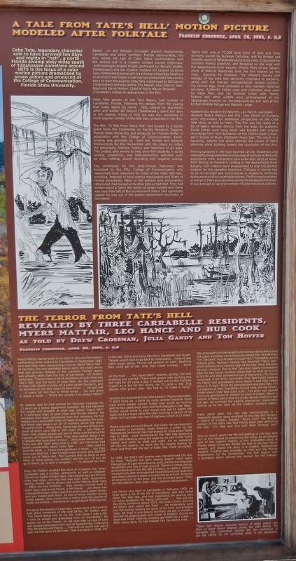 "Tate's Hell" Motion Picture (<i>right side panel of marker</i>) image. Click for full size.