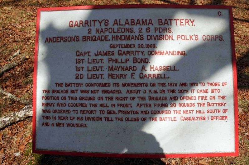 Garrity's Alabama Battery Marker image. Click for full size.