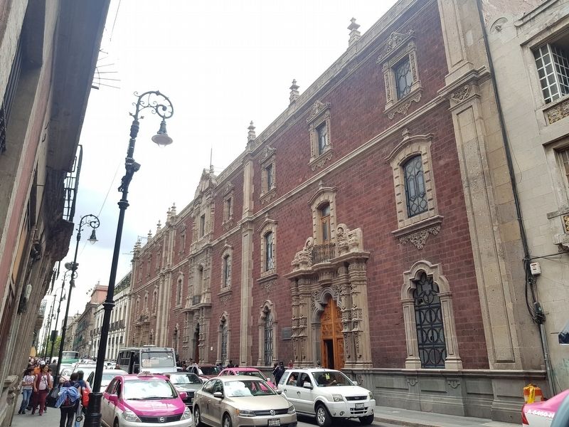 Former College of San Ildefonso Marker in a view towards the west. Click for full size. Former College of San Ildefonso Marker in a view towards the west image. Click for full size.