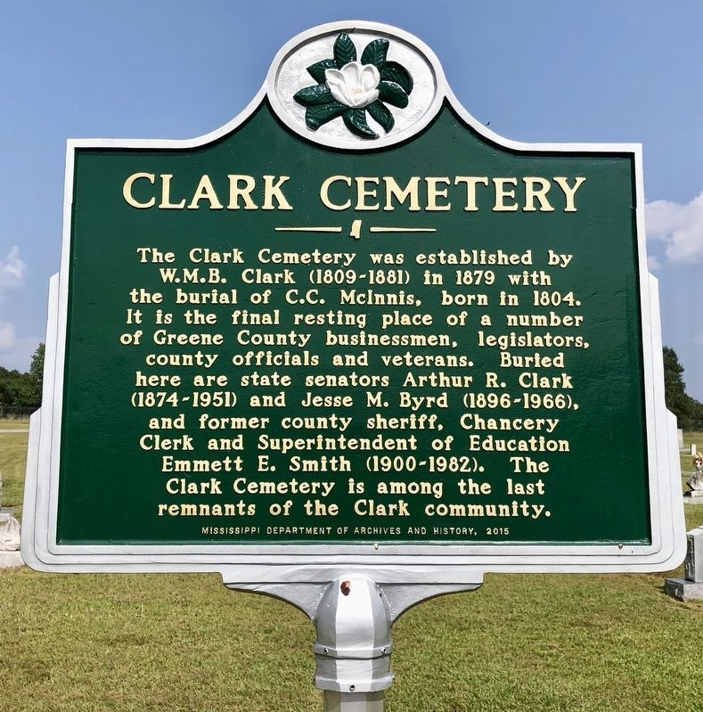 Clark Cemetery Marker. Click for full size. Clark Cemetery Marker image. Click for full size.