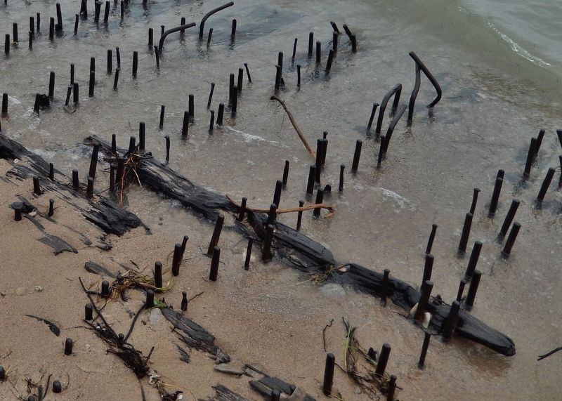 S.S. <i>Joseph S. Fay</i> Shipwreck Hull Ruins (<i>detail view</i>). Click for full size. S.S. <i>Joseph S. Fay</i> Shipwreck Hull Ruins (<i>detail view</i>) image. Click for full size.