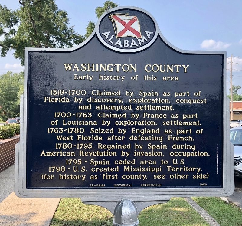 Washington County Marker (reverse) image. Click for full size.