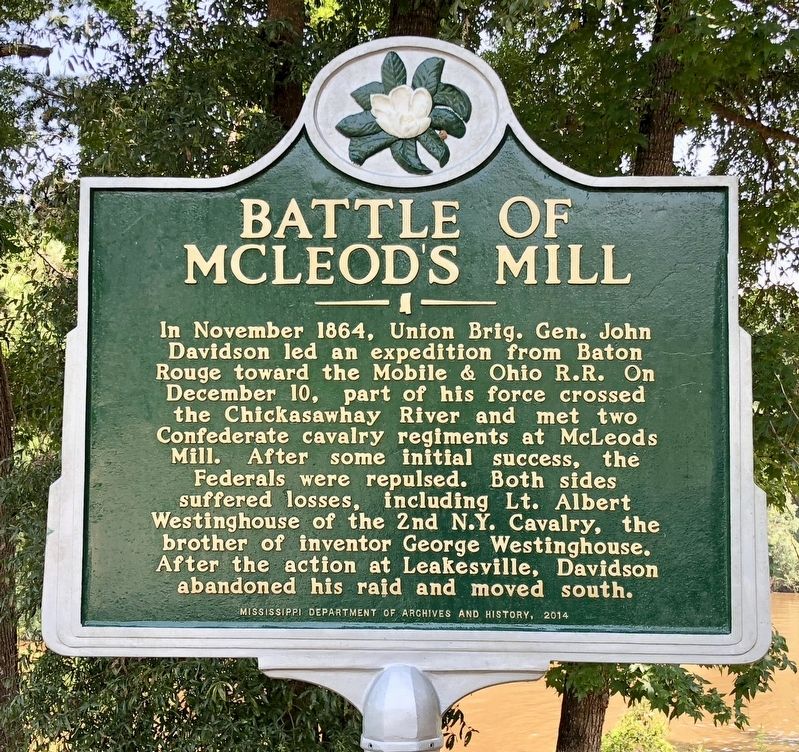 Battle of McLeod's Mill Marker image. Click for full size.
